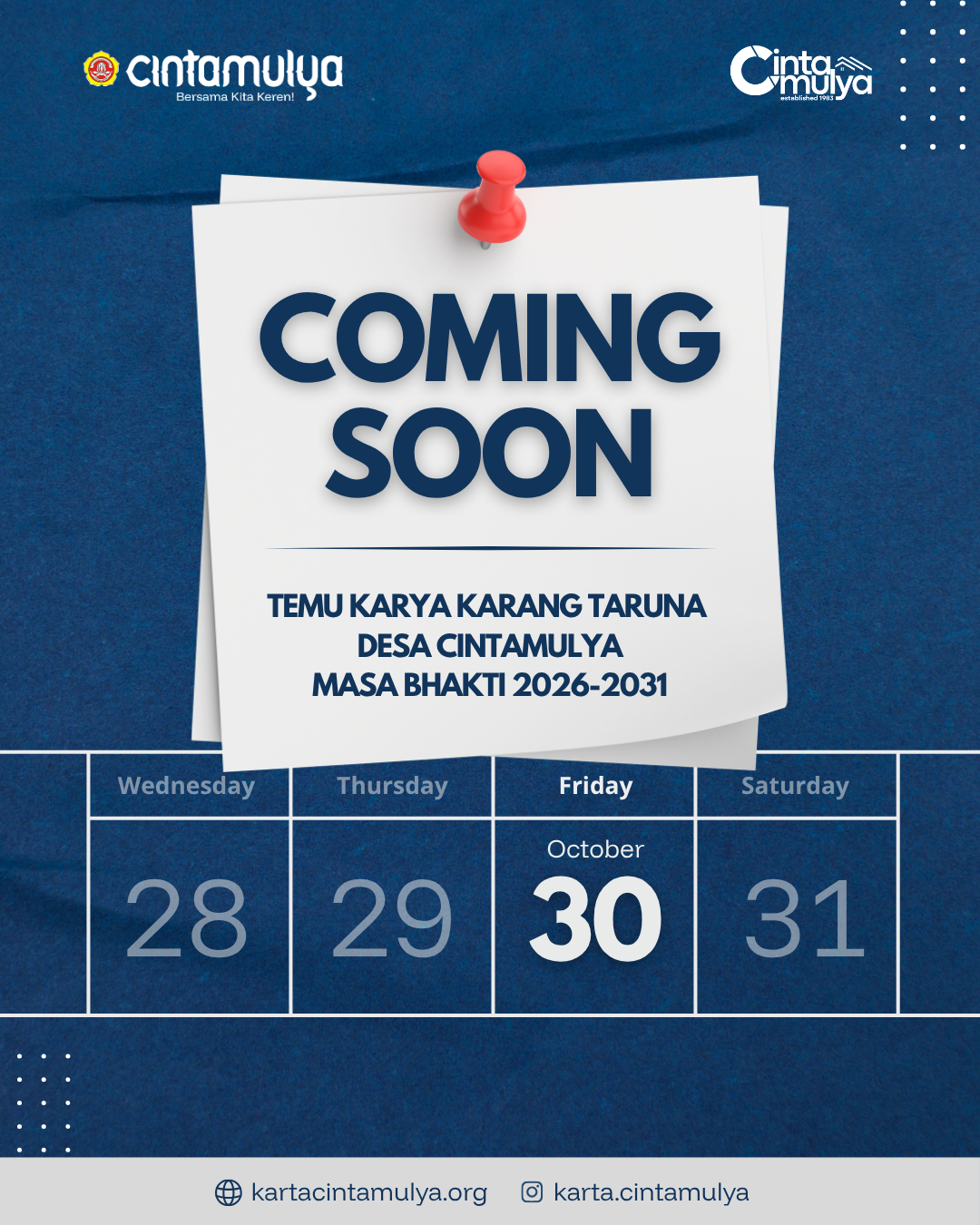 Karang Taruna Desa Cintamulya Gelar Rangkaian Temu Karya Periode 2026–2031 pada 18–30 Oktober